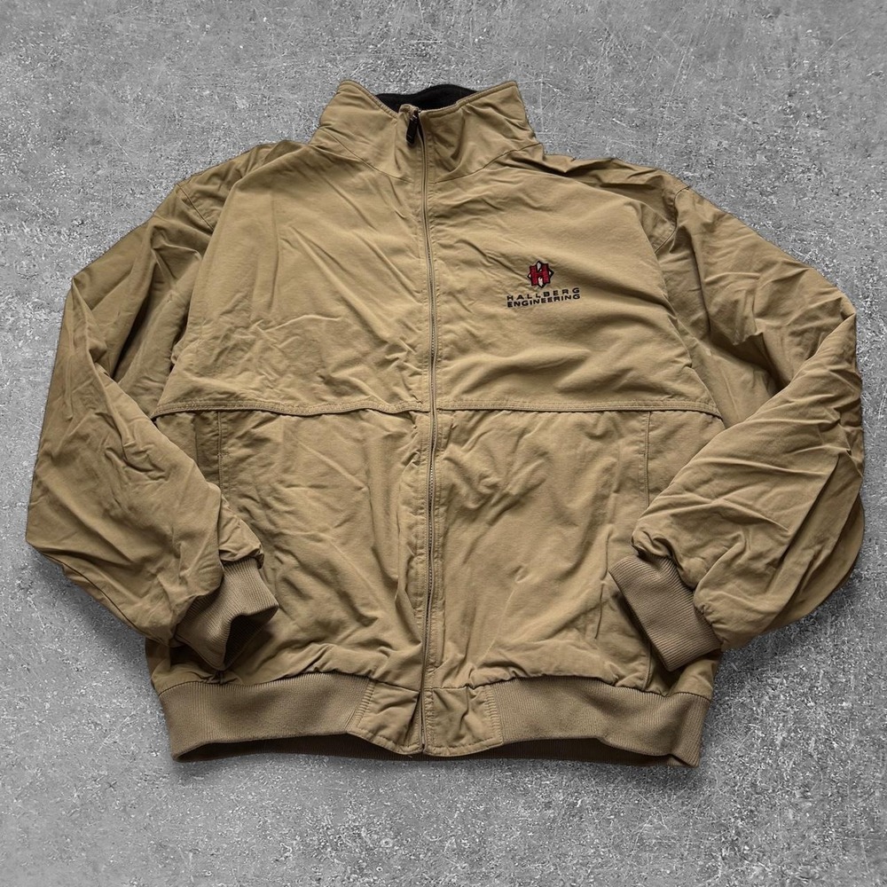 Storm Creek Mens 2XL Tan Brown Windbreaker Jacket Fleece Lined Full Zip Outdoor